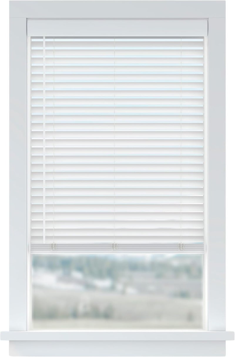 LEVOLOR Basics Cordless Light Filtering Faux Wood Blinds, Easy to Install 2” Blinds for Windows, Timeless Look, Fits up to 35” Width and 48” Length, Home Solution for Any Space or Room - Image 1